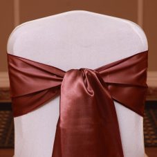 chocolate satin linen rental