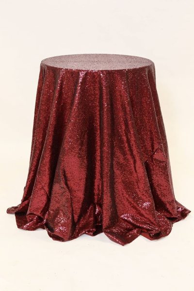 crimson glimmer sequin linen rental