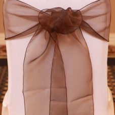 chocolate organza linen rental