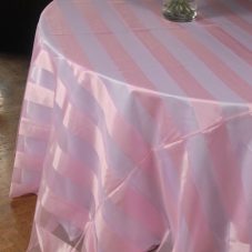 pink eternity stripe linen rental