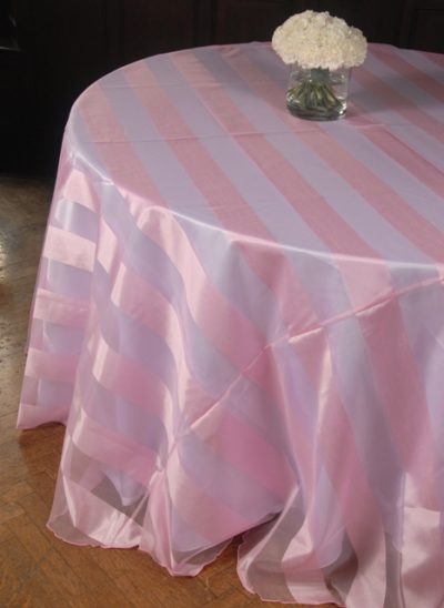 pink eternity stripe linen rental