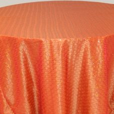 fire orange helix sequin linen rental