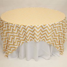 gold chevron linen rental