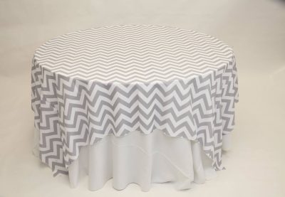 grey chevron linen rental