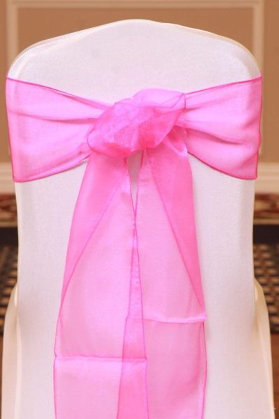 hot pink organza linen rental