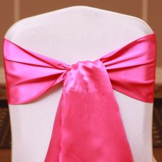 hot pink satin linen rental