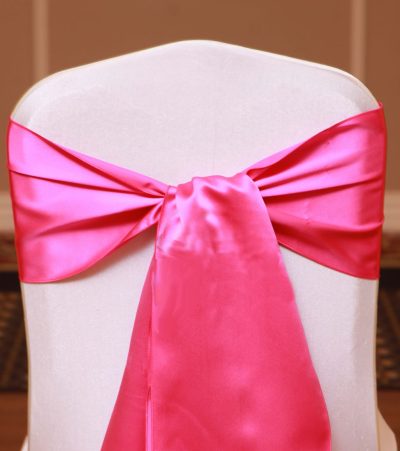 hot pink satin linen rental