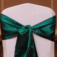 hunter green satin linen rental