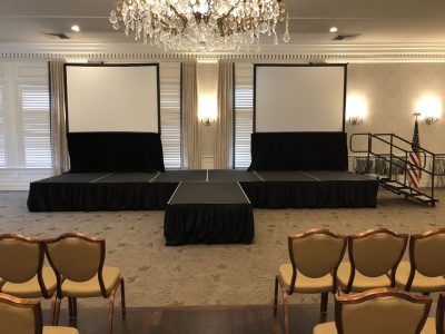 temporary stage and projectors rental