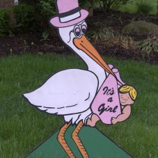 it's a girl stork newborn lawn sign