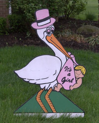 it's a girl stork newborn lawn sign