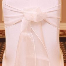 ivory organza linen rental