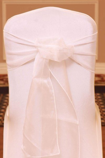 ivory organza linen rental