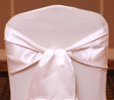 ivory satin linen rental