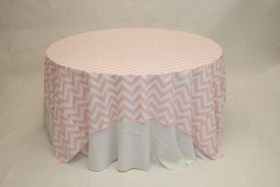 light pink chevron linen rental