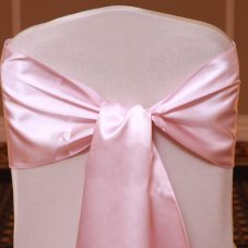 light pink satin linen rental