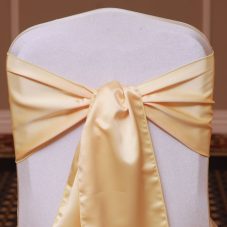 maize satin sash linen rental