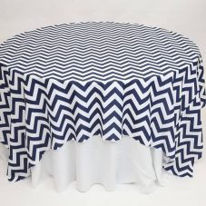 navy chevron linen rental