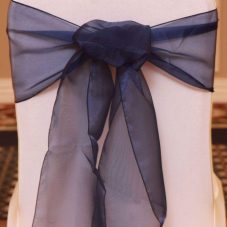 navy organza linen rental