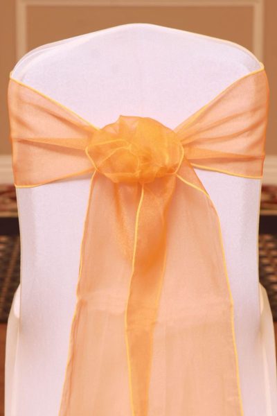 orange organza linen rental