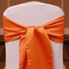 orange satin linen rental