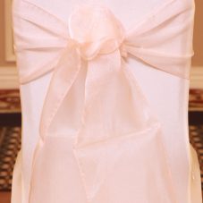 peach organza linen rental