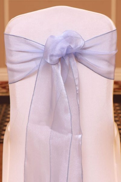 periwinkle organza linen rental