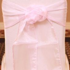 pink organza linen rental