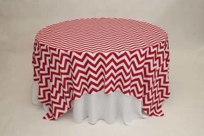 red chevron linen rental