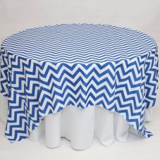 royal blue chevron linen rental