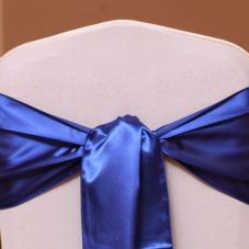 royal blue satin linen rental