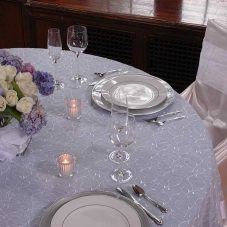 vine organza white sheer rental linen