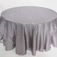 silver glimmer sequin linen rental