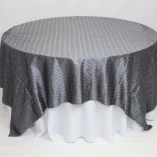 silver helix sequin linen rental