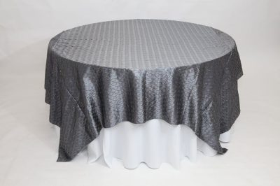 silver helix sequin linen rental