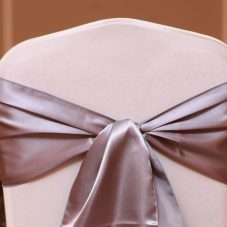 silver satin linen rental