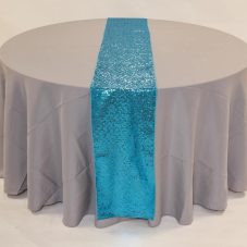 turquoise glimmer sequin linen rental