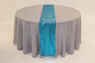 turquoise glimmer sequin linen rental