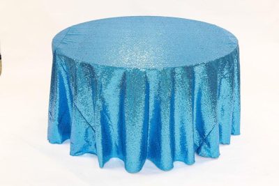 turquoise glimmer sequin linen rental