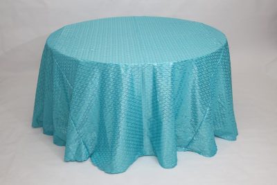 turquoise helix sequin linen rental