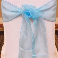 turquoise organza linen rental