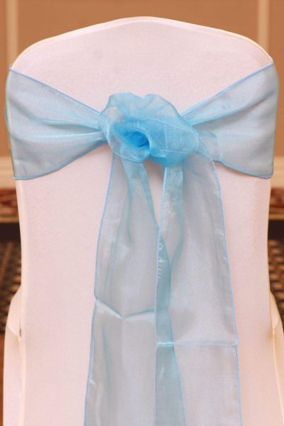 turquoise organza linen rental