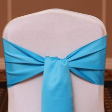 turquoise satin linen rental