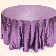 violet glimmer sequin linen rental