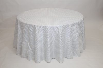 white helix sequin linen rental