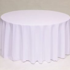 White Poly solid linen rental