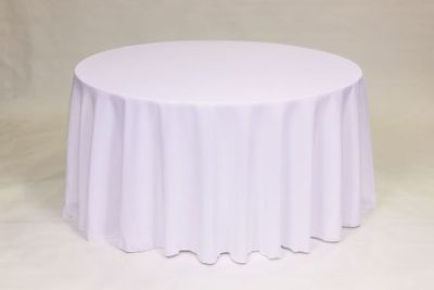 White Poly solid linen rental