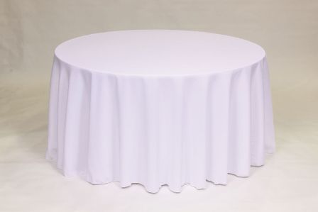 White Poly solid linen rental