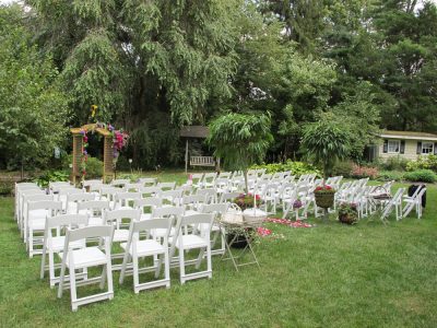 backyard ceremony rental setup