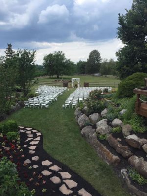 farm wedding ceremony setup